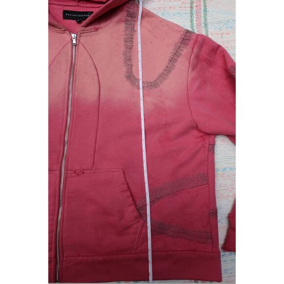 WHO DECIDES WAR Windowed Zip Up Pink Hoodie - Sold Out- $350 - Picture 5 of 9